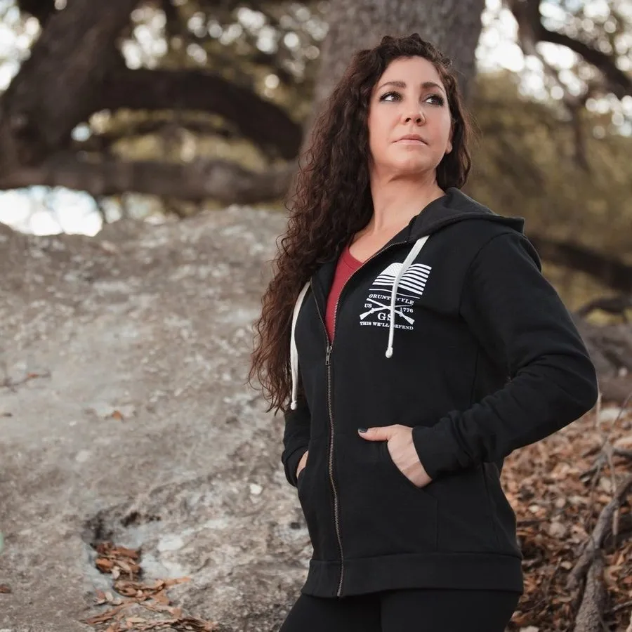 Women's Mama Bear Full-Zip Hoodie - Black