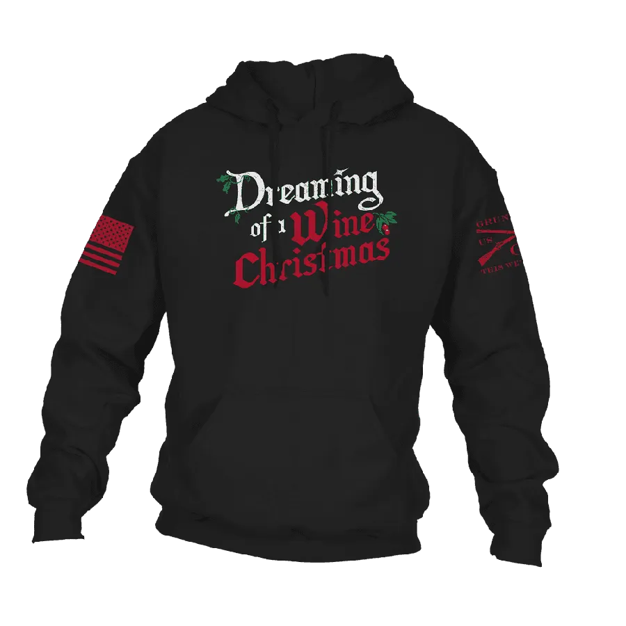 Women's Wine Christmas Hoodie - Black