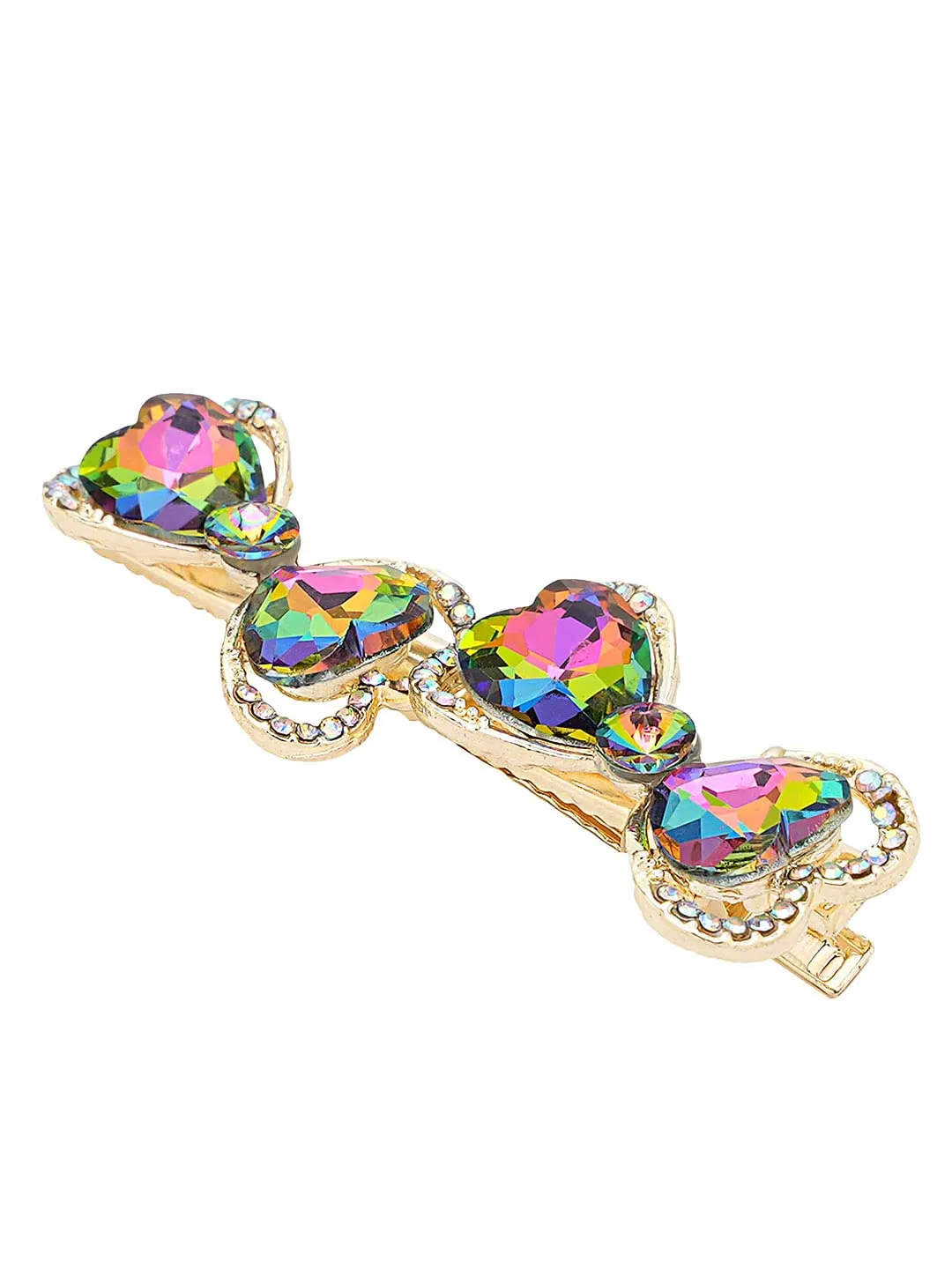 Yellow Chimes Hair Clips for Women Girls Hair Accessories for Women Green Crystal Hair Clip Bow Hair Clips for Girls Hairclips Alligator Clips for Hair Pins for Women and Girls Gift for Women & Girls