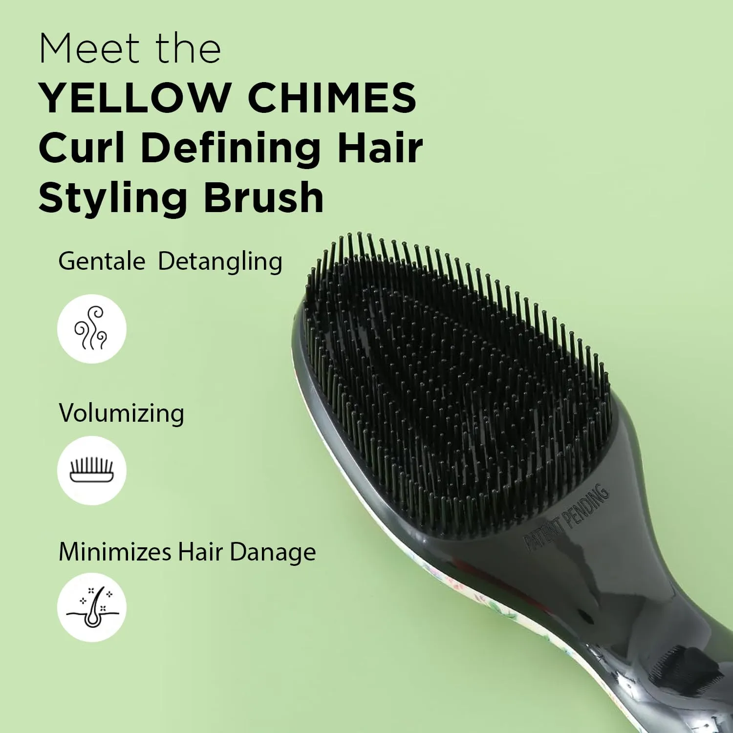 Yellow Chimes Mini Detangler Hair Brush | Soft & Flexible Bristles | Compact & Stylish | Wet & Dry Hair Pain Free Detangling | Travel-Friendly | Hair Brush For Women, Men & Kids